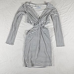 Blue Life Striped Long Sleeve Dress with Twist Detail